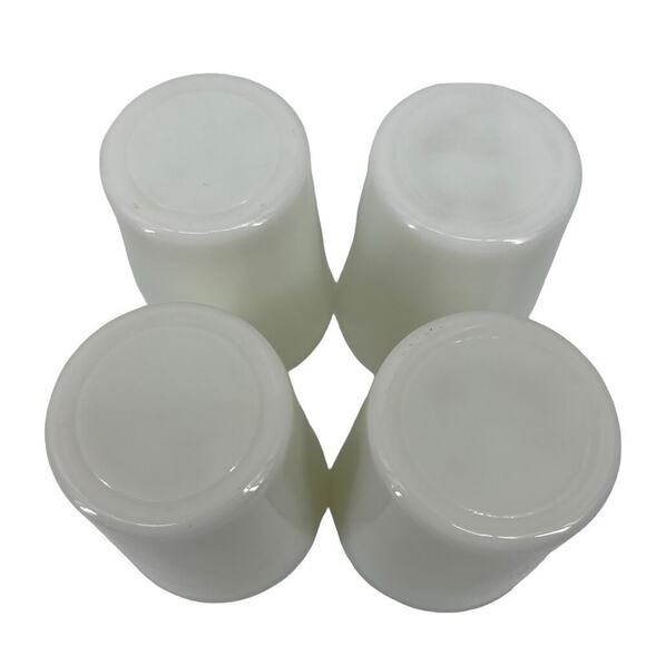 Vintage Set of 4 Milk Glass Drinking Cups White Translucent - Picture 2 of 6